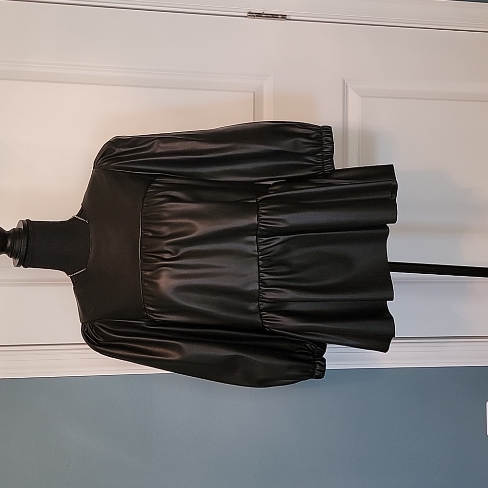 Zara Synthetic Leather Top